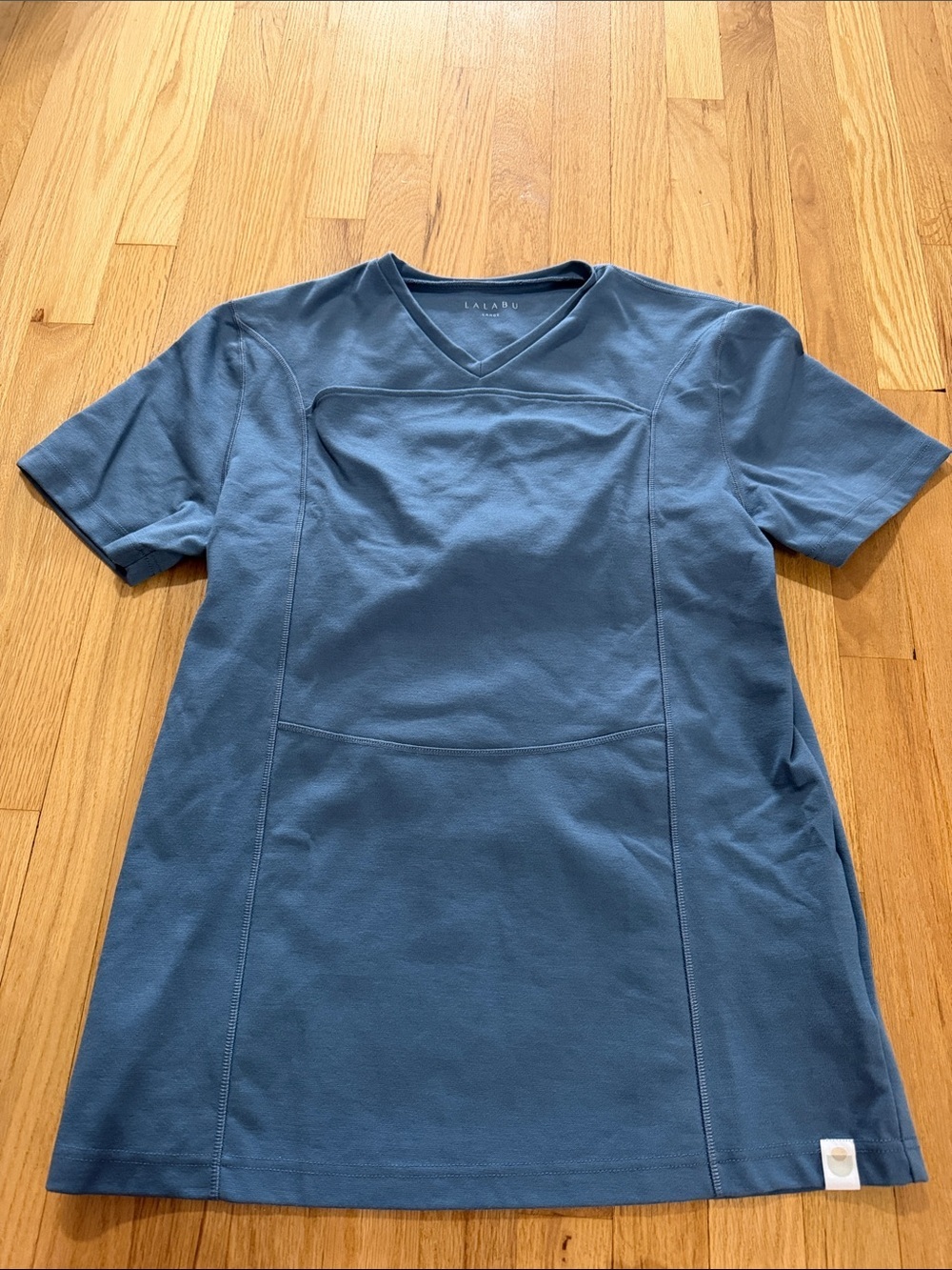 Lalabu Blue Gray Baby Wearing T-Shirt Sz L